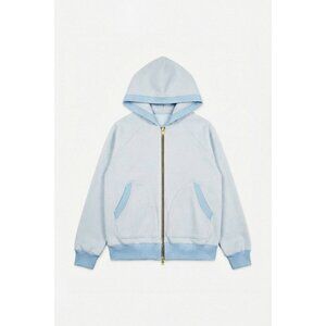 Rework Baby Blue Double Zip Hoodie L